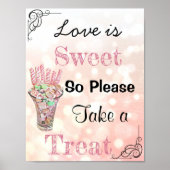 Weddenschap voor Snoep Buffet, koraalSnoepjes Poster (Voorkant)