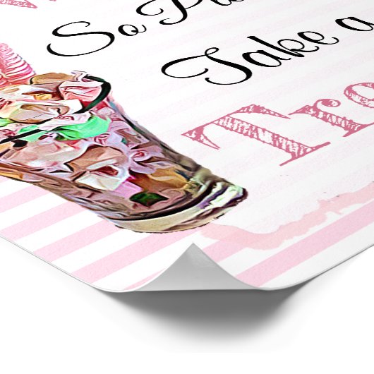 Weddenschap voor Snoep Buffet roze Poster (Hoek)