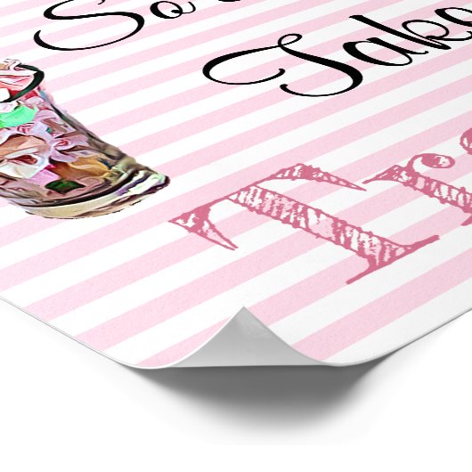 Weddenschap voor Snoep Buffet, roze Snoepjes Poster (Hoek)