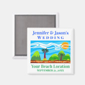 Weddenschap voor strand tropische bestemming magneet (Voorkant / Achterkant)