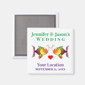 Weddenschap voor vissen met tropische stranden magneet (Voorkant / Achterkant)