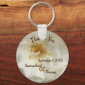 Weddenschap voor  witte roze foto Floral Guest Sleutelhanger (Voorkant)