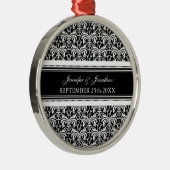 Weddenschap voor zwart en wit Damask Metalen Ornament (Rechts)