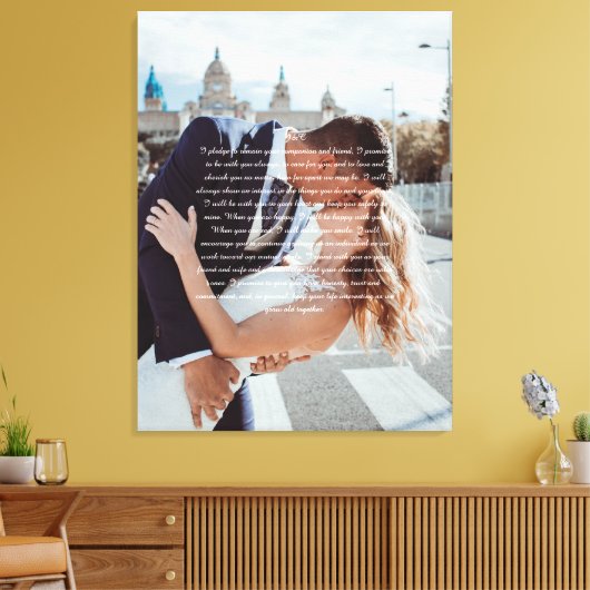 Weddenschap Vows Faux Wrapped Canvas Print (Insitu (Woonkamer))