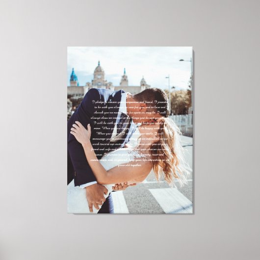 Weddenschap Vows Faux Wrapped Canvas Print (Voorkant)