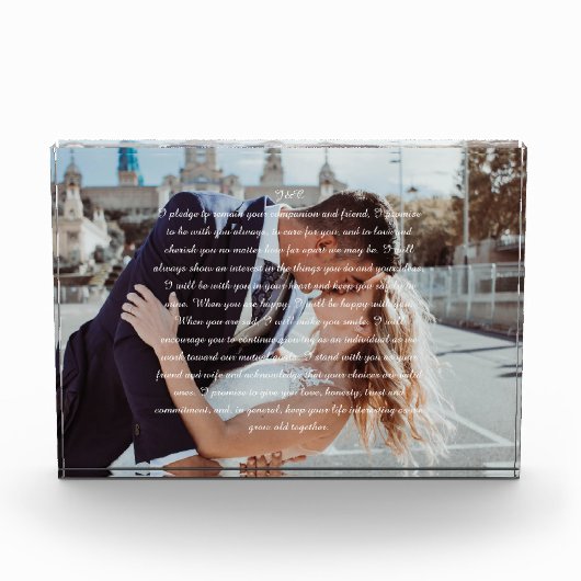 Weddenschap Vows Faux Wrapped Canvas Print Fotoblokken (Voorkant)