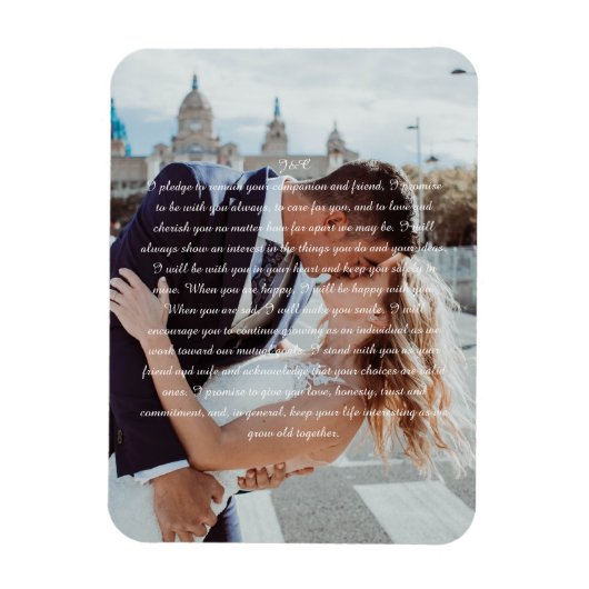 Weddenschap Vows Faux Wrapped Canvas Print Magneet (Verticaal)