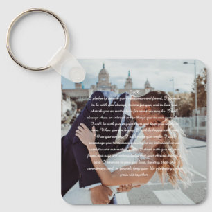 Weddenschap Vows Faux Wrapped Canvas Print Sleutelhanger
