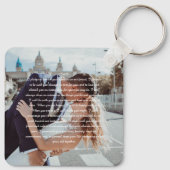 Weddenschap Vows Faux Wrapped Canvas Print Sleutelhanger (Achterkant)