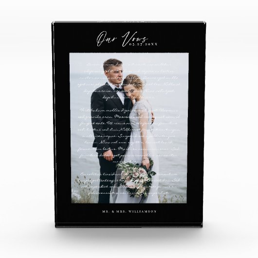 Weddenschap Vows Script & Minimal Black Lijst Fotoblokken (Voorkant)