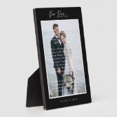 Weddenschap Vows Script & Minimal Black Lijst Fotoplaat (Zijkant)