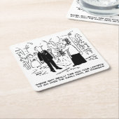 Weddenschap Vows Small Print Vicar en Bridegroom Kartonnen Onderzetters (Schuin)