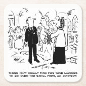 Weddenschap Vows Small Print Vicar en Bridegroom Kartonnen Onderzetters (Voorkant)