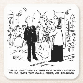 Weddenschap Vows Small Print Vicar en Bridegroom Kartonnen Onderzetters