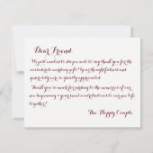 Weddenschap Vrijgezellenfeest Dank je opmerkingen Bedankkaart (Achterkant)