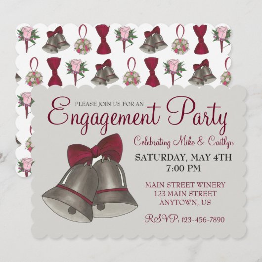 Weddenschap Vrijgezellenfeest Engagement Party Sil Kaart (Voorkant / Achterkant)