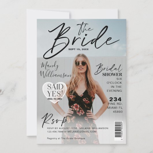 Weddenschap Vrijgezellenfeest Trendy Photo Magazin Kaart (Voorkant)