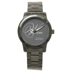 Weddenschap-vrouw Gift Modern Monogram Horloge