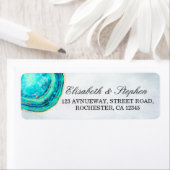 Weddenschap Waterverf Blauwgroen en gouden geanide Etiket (Insitu)