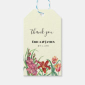 Weddenschap Waterverf Bright Gladioli Tulips Lily Cadeaulabel (Voorkant)