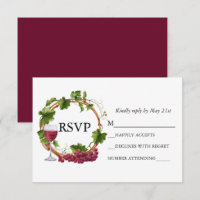 Weddenschap Waterverf Druivenwijn Wreath Burgundy