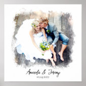 Weddenschap Waterverf Foto Names Keepslag Poster (Voorkant)