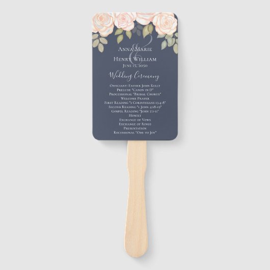 Weddenschap Waterverf Greenery Wedding Programme Handwaaier (Voorkant)