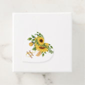 Weddenschap Waterverf Land Gold Sunflower Leaf Bedankjes Labels (In situ)