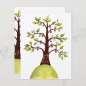 Weddenschap Waterverf Love Heart Tree Carving Invi Kaart (Voorkant / Achterkant)