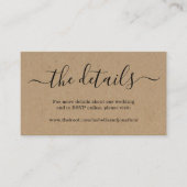Weddenschap-webbehuizing - Rustic Kraft Informatiekaartje (Voorkant)