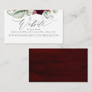 Weddenschap Website Burgundy Red Floral Visitekaartje