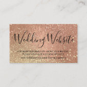 Weddenschap Website - Coral en Gold Glitter Informatiekaartje (Voorkant)