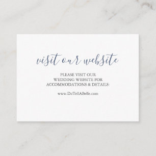Weddenschap Website Creditcard Navy Blue Script in Informatiekaartje
