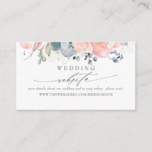 Weddenschap Website Dusty Blue en Peach Foliage Visitekaartje