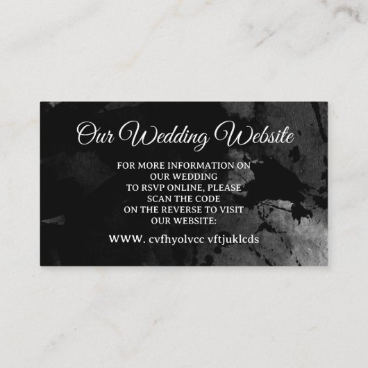 Weddenschap Website | Elegant Chic RSVP QR Code En Informatiekaartje (Achterkant)