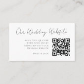 Weddenschap Website | Elegant Chic RSVP QR-code Informatiekaartje (Achterkant)