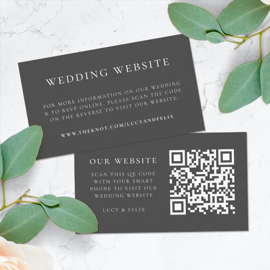 Weddenschap Website | Elegant Chic RSVP QR-code Informatiekaartje