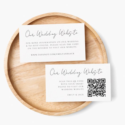 Weddenschap Website | Elegant Chic RSVP QR-code Informatiekaartje