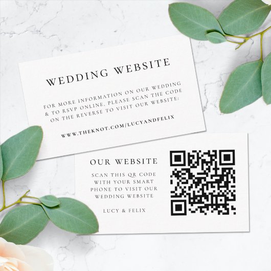 Weddenschap Website | Elegant Chic RSVP QR-code Informatiekaartje
