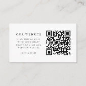 Weddenschap Website | Elegant Chic RSVP QR-code Informatiekaartje (Achterkant)