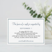 Weddenschap Website Elegant Dust Blue Script RSVP (Staand voorkant)