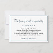 Weddenschap Website Elegant Dust Blue Script RSVP Kaartje (Voorkant)
