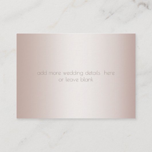 Weddenschap Website | Elegant Modern Blush Pearl Visitekaartje (Achterkant)