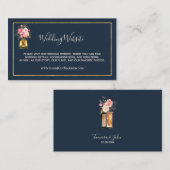 Weddenschap Website Elegant Navy Blue Coral Visitekaartje (Voorkant / Achterkant)