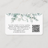 Weddenschap Website Eucalyptus Waterverf QR-code Informatiekaartje (Achterkant)