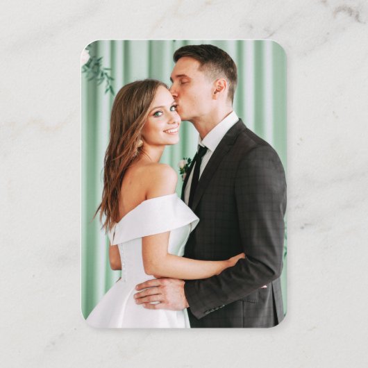 Weddenschap Website Foto QR Neo Mint Green Informatiekaartje (Achterkant)