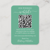 Weddenschap Website Foto QR Neo Mint Green Informatiekaartje (Voorkant)