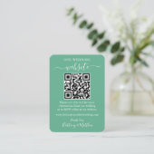 Weddenschap Website Foto QR Neo Mint Green Informatiekaartje (Staand voorkant)