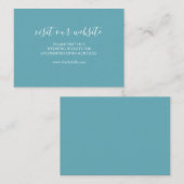 Weddenschap Website Invoegen Kaart Turquoise Blue  (Voorkant / Achterkant)