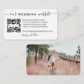 Weddenschap Website kalligrafie foto QR CODE invoe Informatiekaartje (Voorkant / Achterkant)